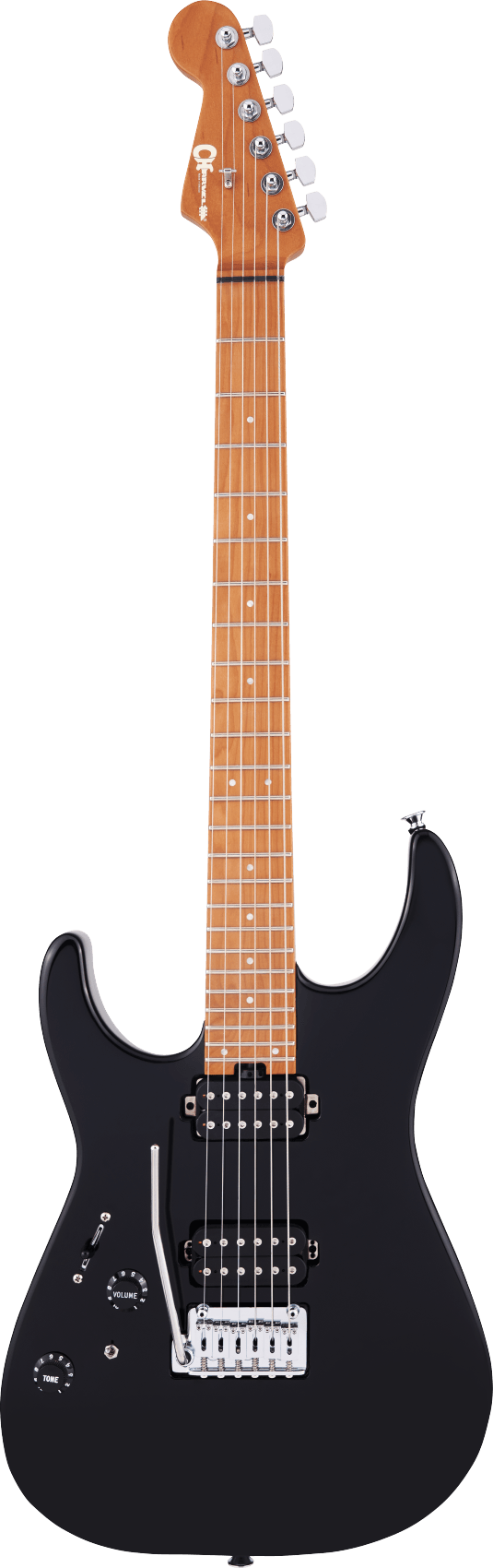 Charvel Pro-Mod DK24 HH 2PT CM left-handed electric guitar in Gloss Black