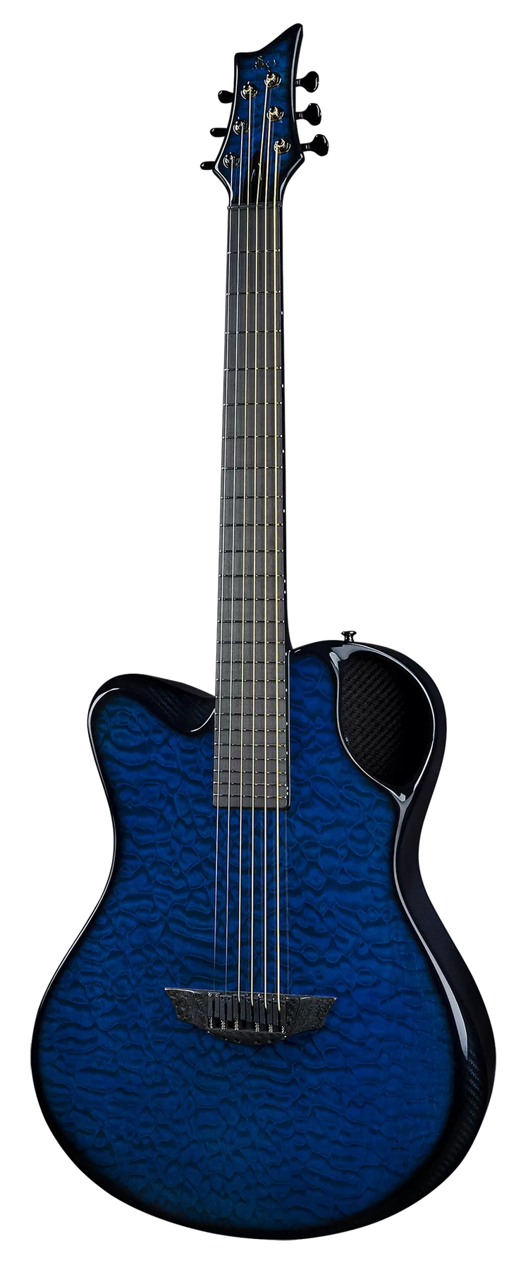 Emerald Guitars X20 Lefty left-handed acoustic guitar in Carbon Fiber, front view