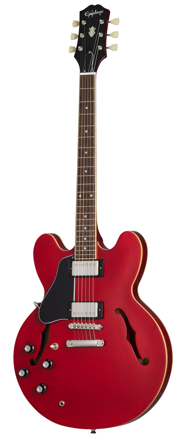 Epiphone Epiphone ES-335 left-handed electric guitar in Cherry, front view