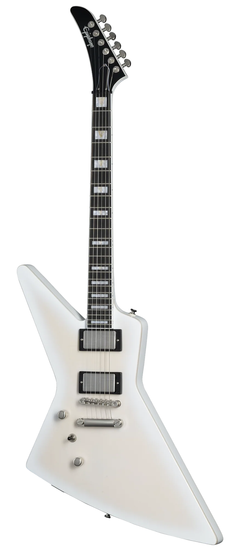Epiphone Epiphone Extura Prophecy left-handed electric guitar in Aged White Tiger Burst, front view