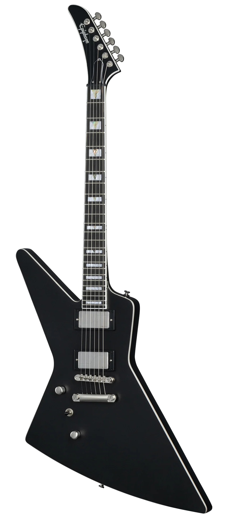 Epiphone Epiphone Extura Prophecy left-handed electric guitar in Aged Jet Black Metallic, front view