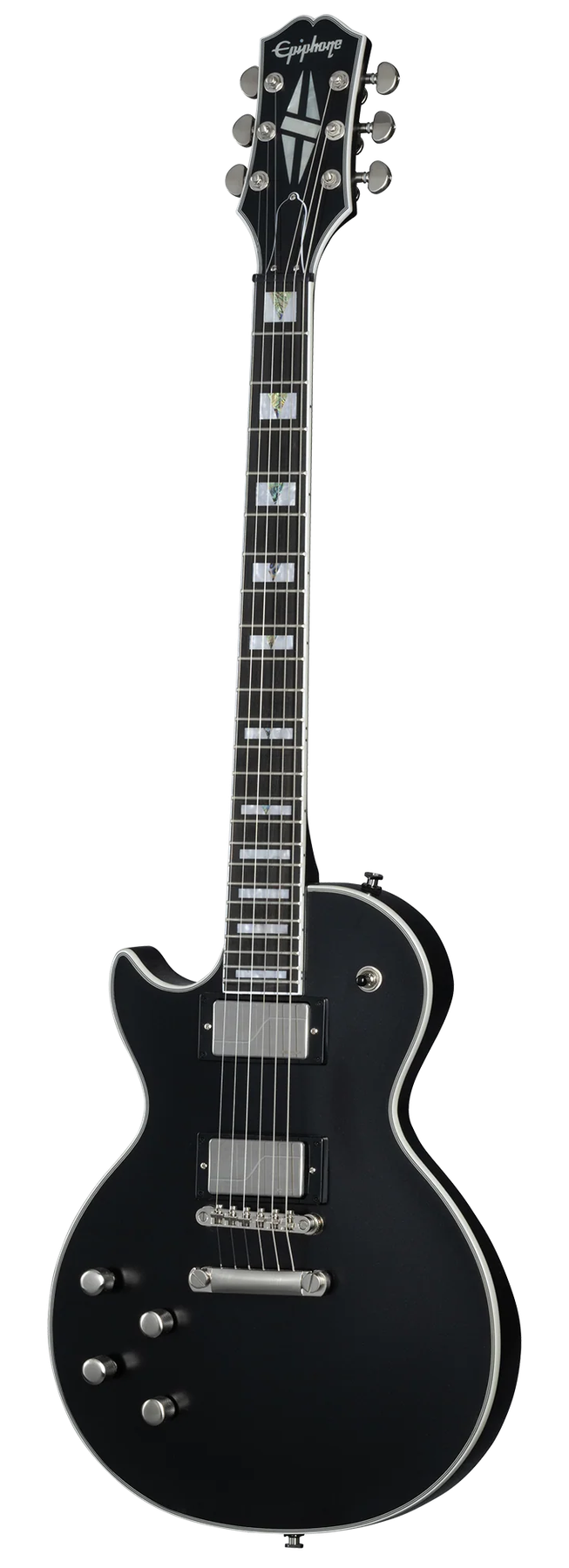 Epiphone Epiphone Les Paul Prophecy left-handed electric guitar in Aged Jet Black Metallic, front view