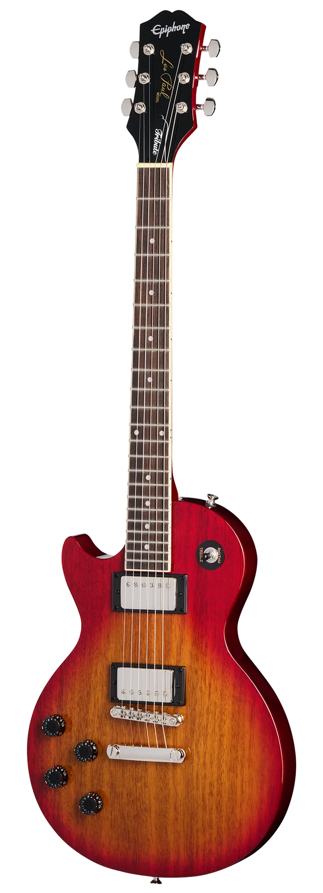 Epiphone Epiphone Les Paul Tribute left-handed electric guitar in Heritage Cherry Sunburst, front view