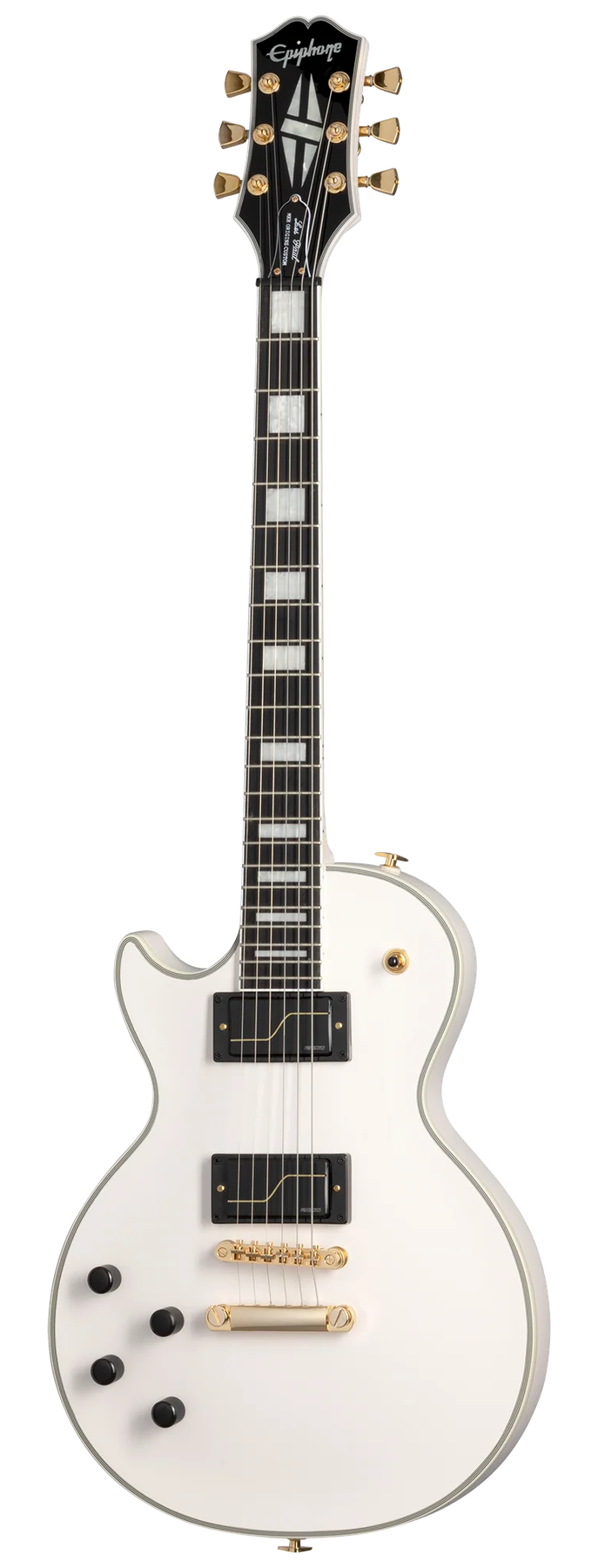 Epiphone Epiphone Matt Heafy Les Paul Custom Origins left-handed electric guitar in Bone White, front view