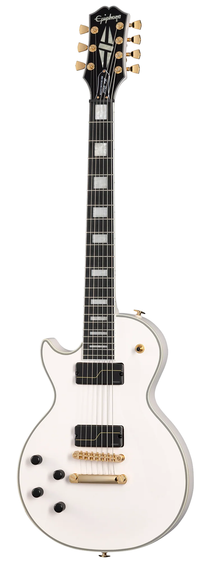 Epiphone Epiphone Matt Heafy Les Paul Custom Origins 7-String left-handed electric guitar in Bone White, front view