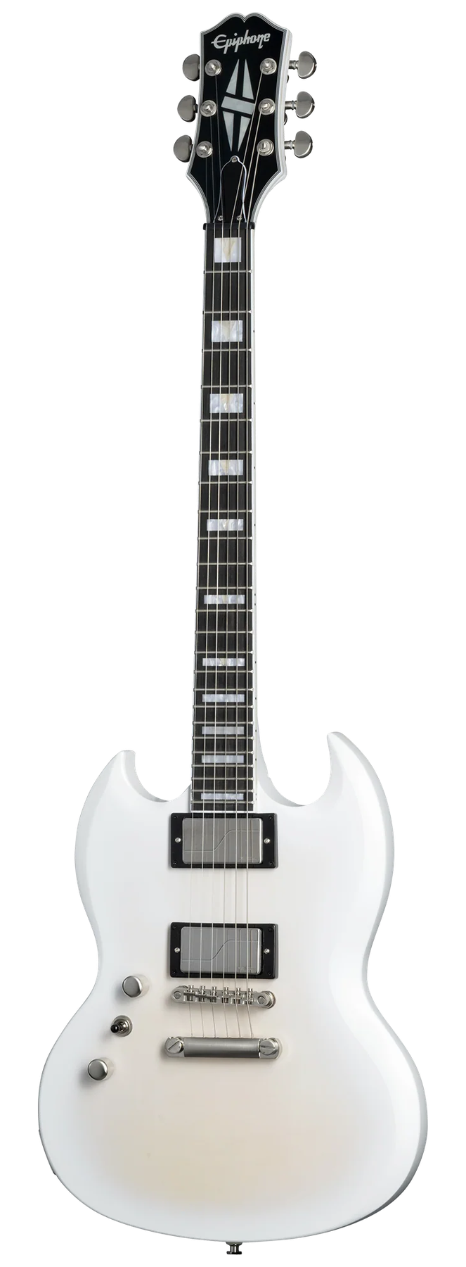 Epiphone Epiphone SG Prophecy left-handed electric guitar in Aged White Tiger Burst, front view