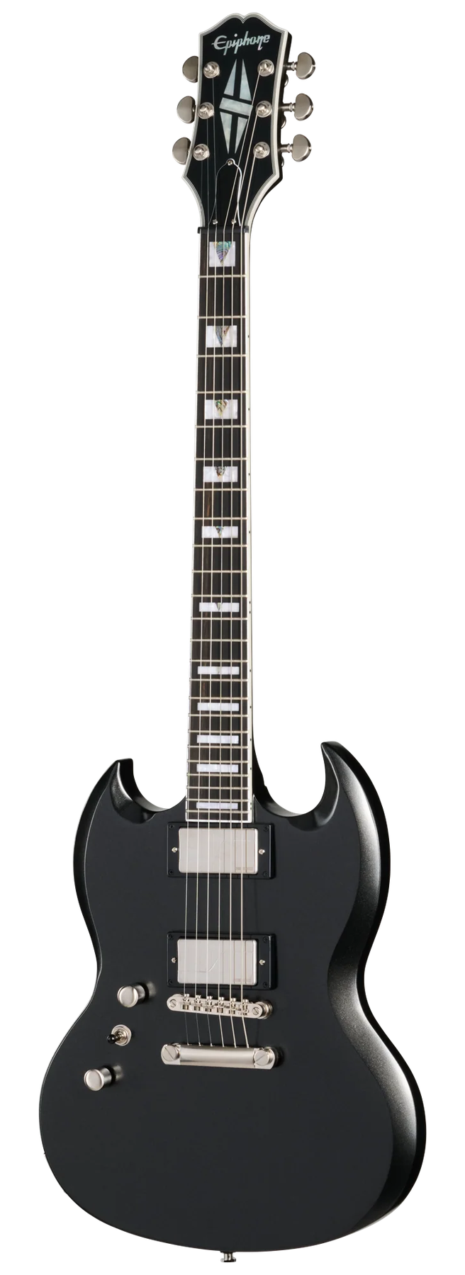 Epiphone Epiphone SG Prophecy left-handed electric guitar in Aged Jet Black Metallic, front view