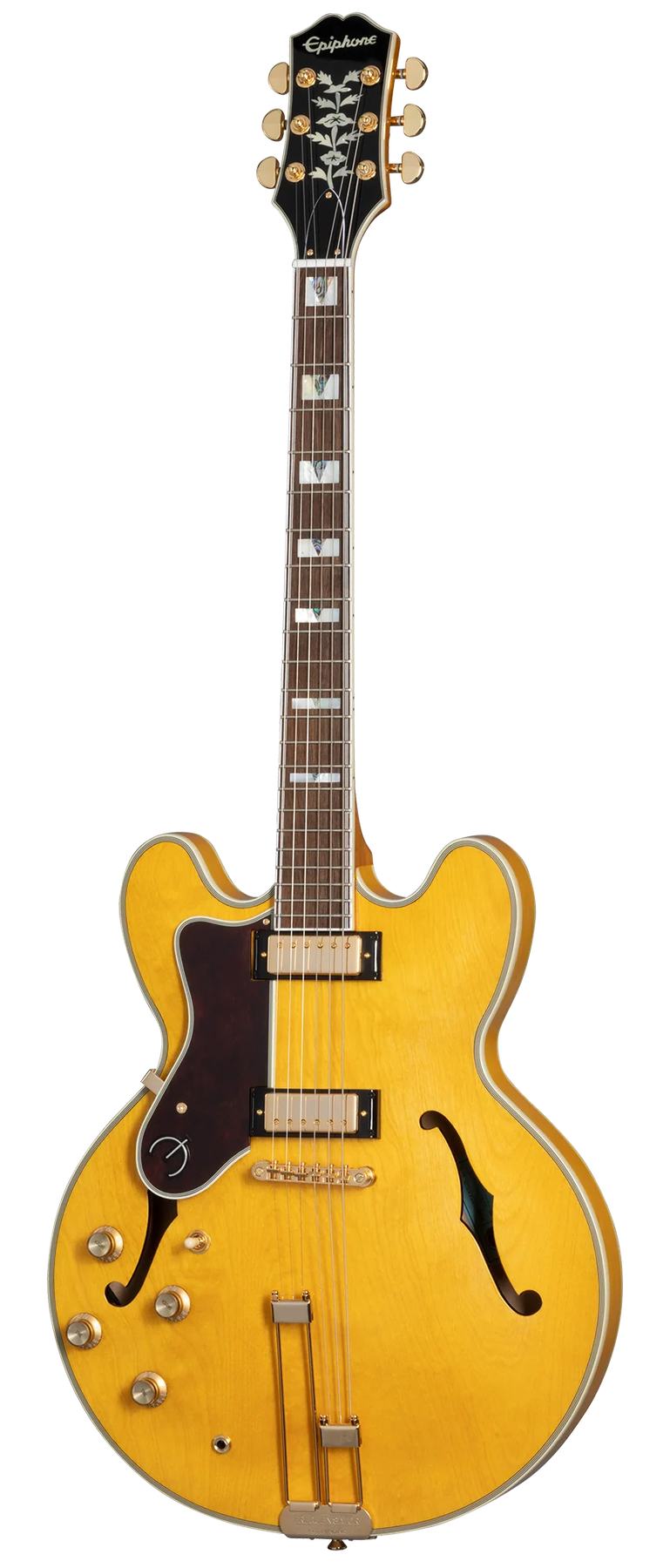Epiphone Epiphone Sheraton left-handed electric guitar in Natural, front view