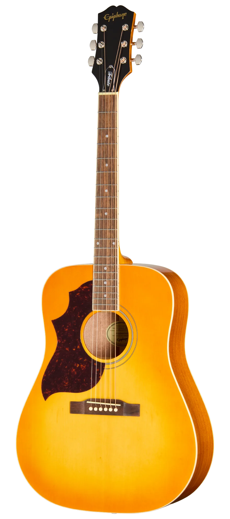 Epiphone Hummingbird Tribute Lefty left-handed acoustic guitar in Cherry, front view