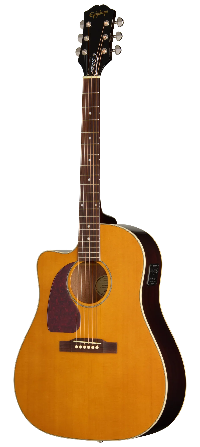 Epiphone J-45 Studio EC left-handed acoustic guitar in Vintage Sunburst