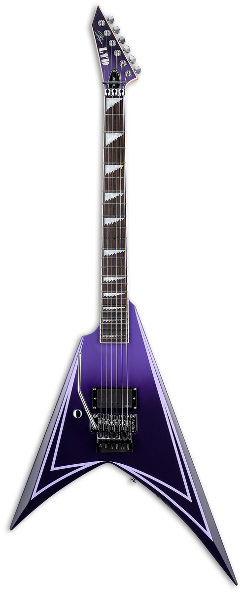 ESP/LTD LTD ALEXI HEXED left-handed electric guitar in Purple Fade w/ Pinstripes