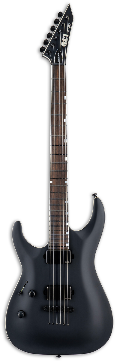 ESP/LTD MH-1000 BARITONE left-handed electric guitar in Black Satin