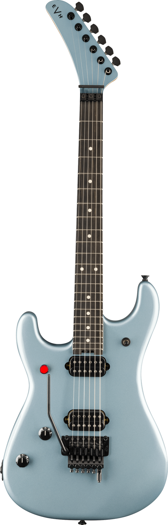 EVH 5150 Series Standard left-handed electric guitar in Ice Blue Metallic, front view