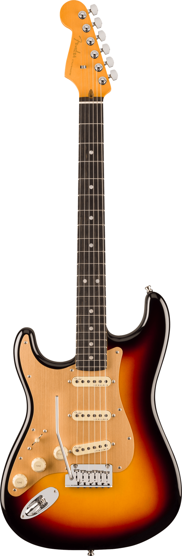 Fender American Ultra II Stratocaster® left-handed electric guitar in Ultraburst, front view