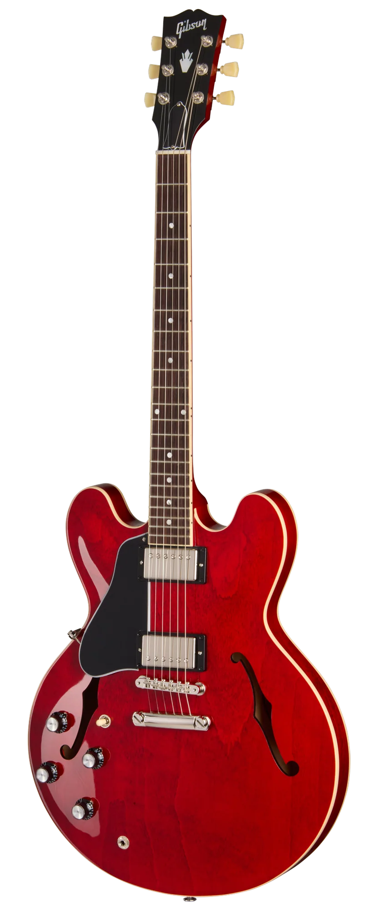 Gibson ES-335 left-handed electric guitar in Sixties Cherry