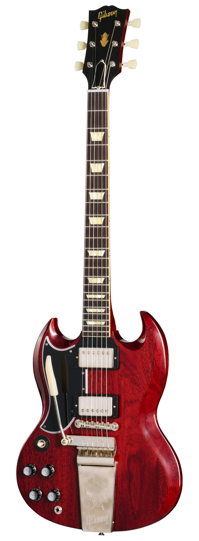 Gibson Gibson Custom 1964 SG Standard Reissue with Maestro left-handed electric guitar in Cherry Red