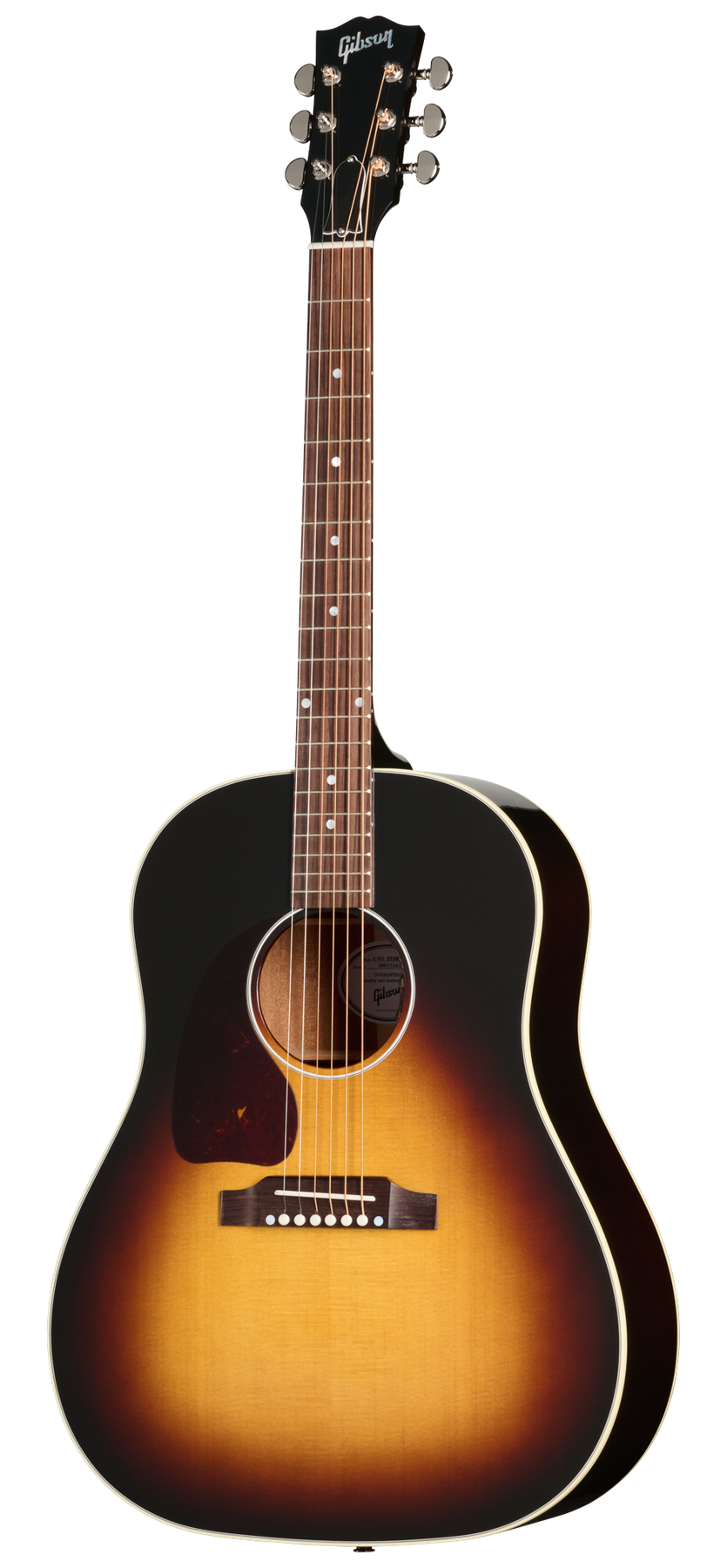 Gibson Acoustic J-45 Standard LH left-handed acoustic guitar in Vintage Sunburst, front view