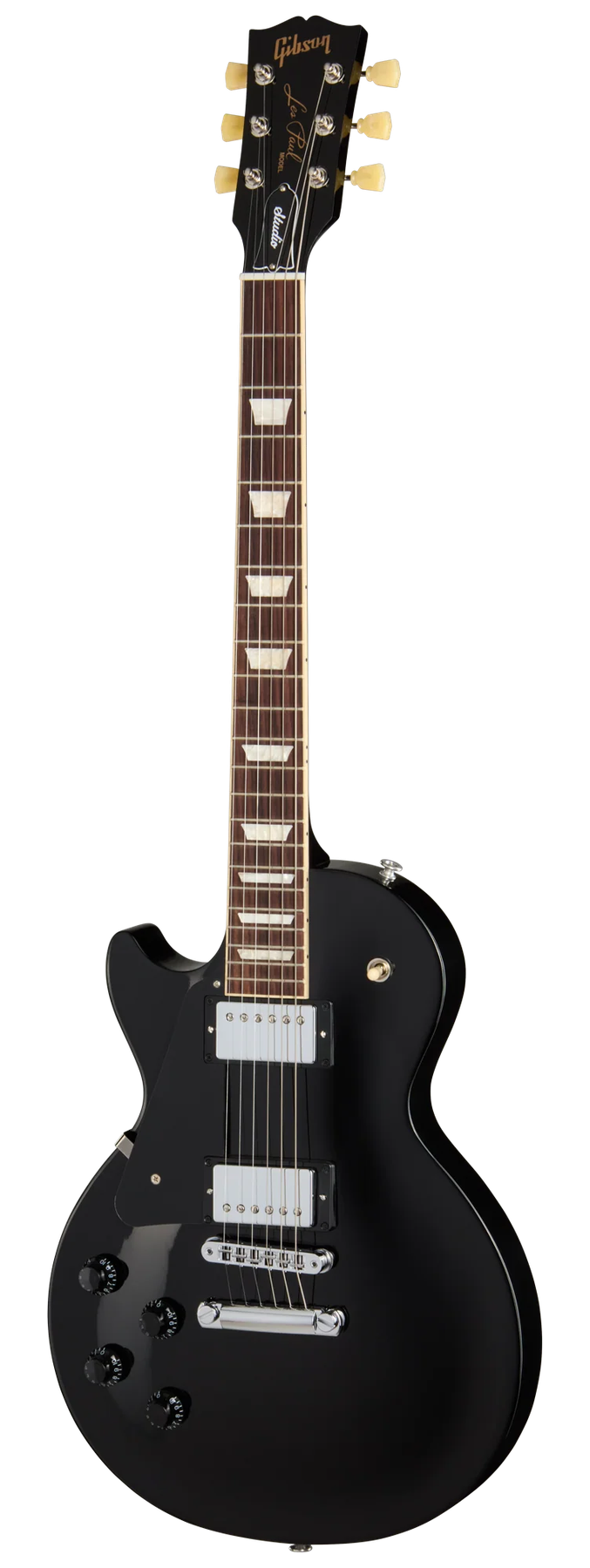 Gibson Les Paul Studio left-handed electric guitar in Ebony, front view