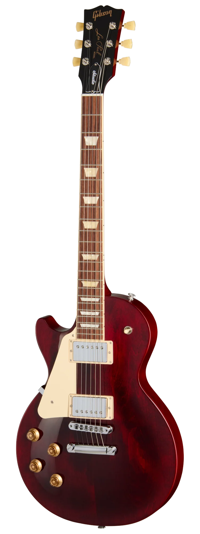 Gibson Les Paul Studio left-handed electric guitar in Wine Red, front view