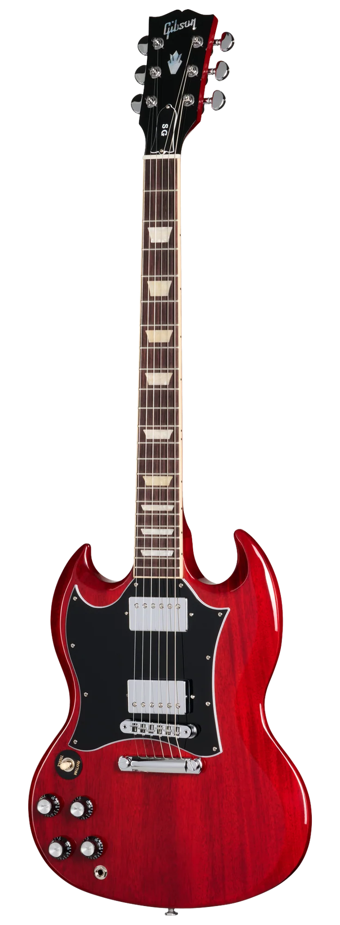 Gibson SG Standard left-handed electric guitar in Heritage Cherry, front view