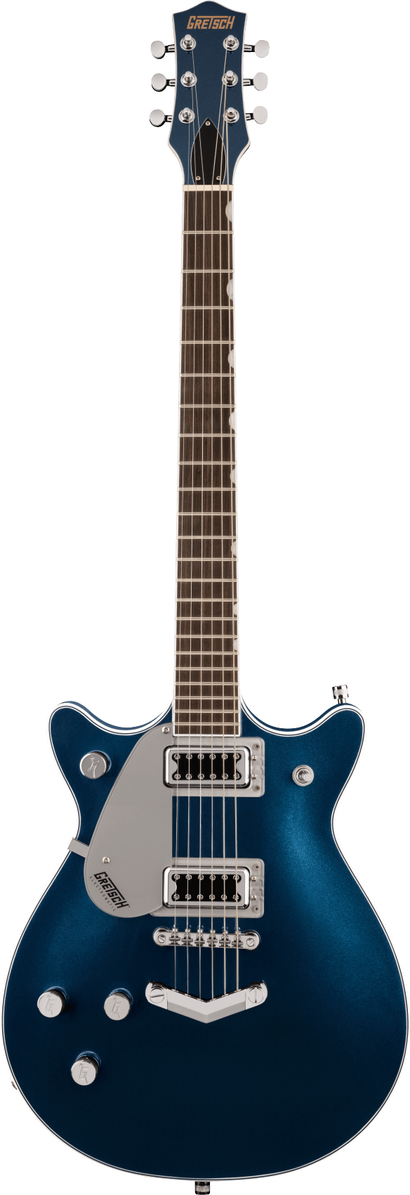 Gretsch G5232LH Electromatic Double Jet FT with V-Stoptail left-handed electric guitar in Midnight Sapphire