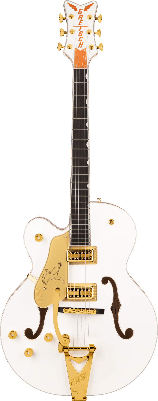 Gretsch G6136TG-LH Players Edition Falcon Hollow Body with String-Thru Bigsby and Gold Hardware left-handed electric guitar in White