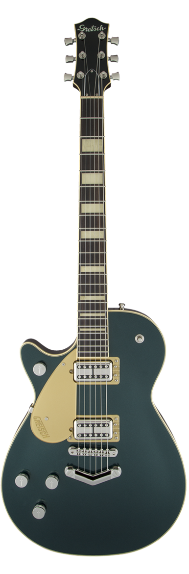 Gretsch G6228LH Players Edition Jet BT with V-Stoptail left-handed electric guitar in Cadillac Green Metallic