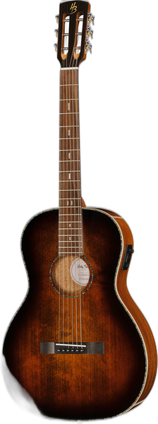 Harley Benton CLP-12SM BRS Solid Top LH left-handed acoustic guitar in Brown Burst high-gloss