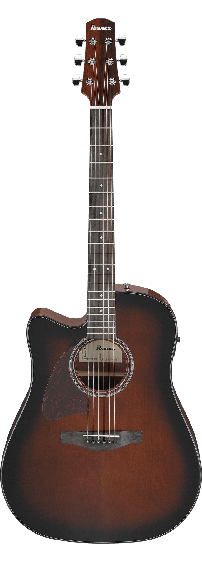 Ibanez AAD51LCE left-handed acoustic guitar in Dark Violin Sunburst