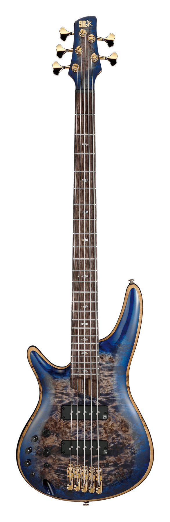 Ibanez SR2605L left-handed electric bass in Cerulean Blue Burst