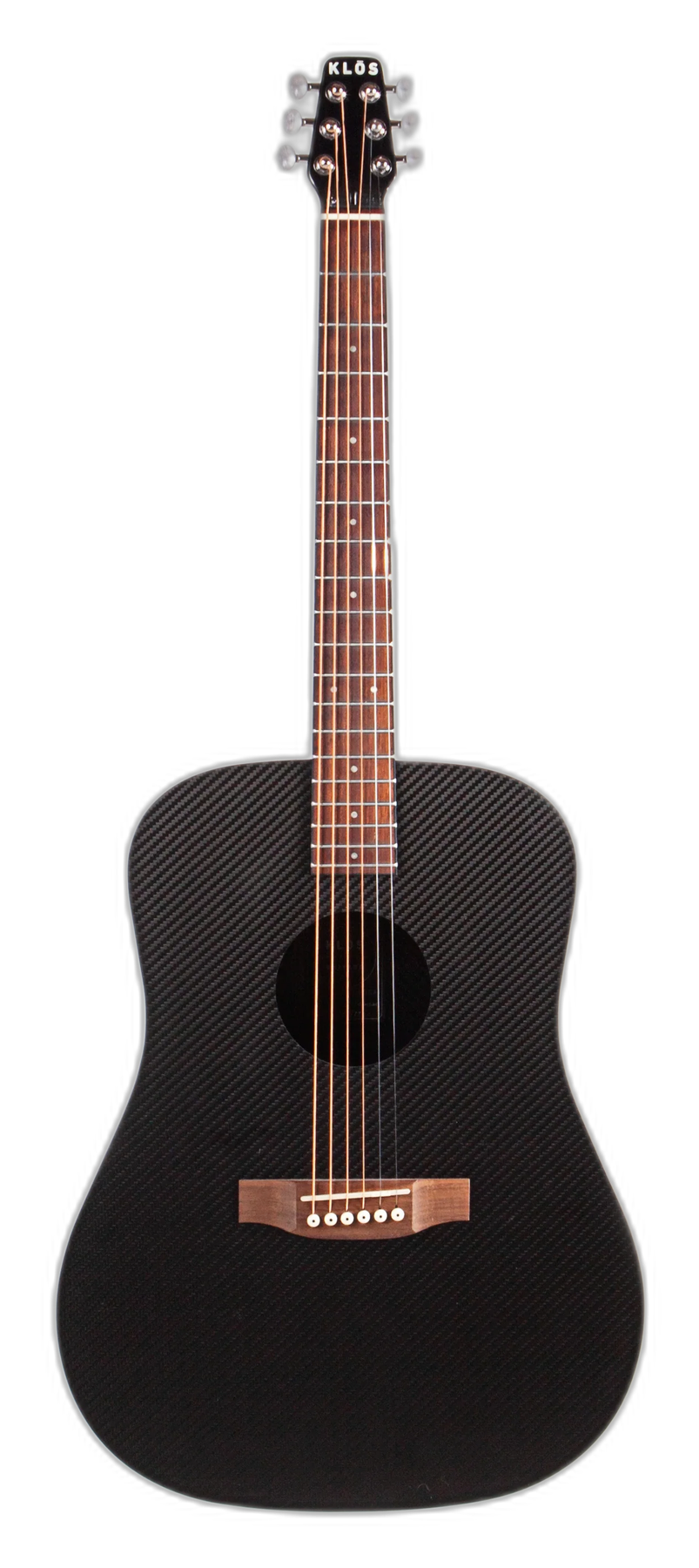 Klos Hybrid Dreadnought (Lefty) left-handed acoustic guitar in Carbon Fiber, front view
