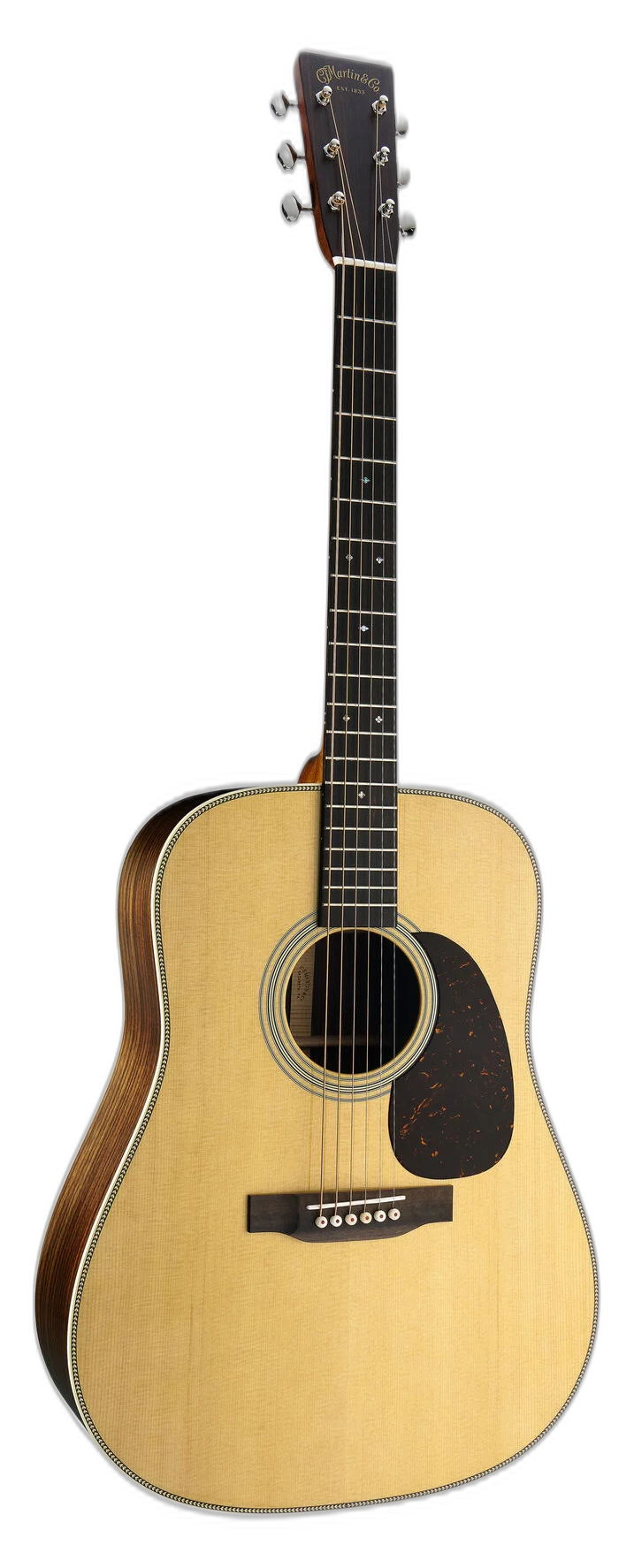 Martin HD-28 left-handed acoustic guitar in Natural