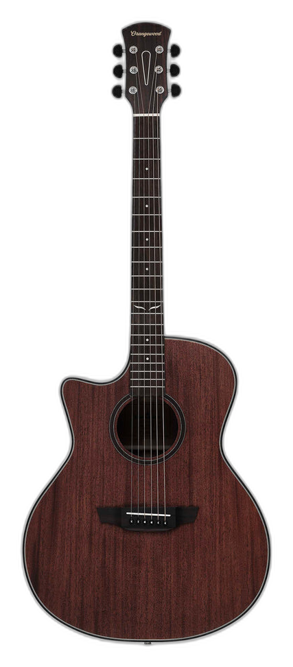 Orangewood Morgan Mahogany Live Left-Handed left-handed acoustic guitar in Natural, front view