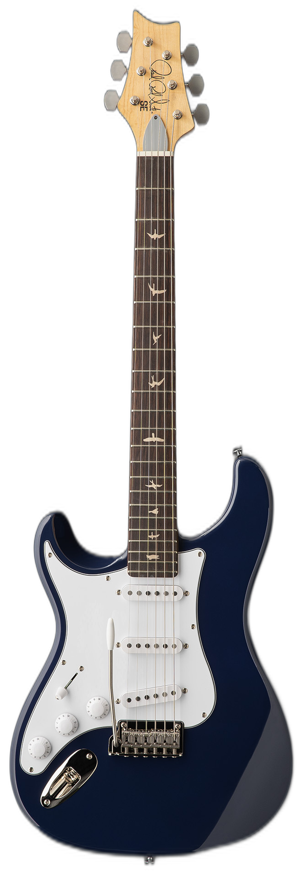 PRS SE Silver Sky "" left-handed electric guitar in Trad Blue, front view