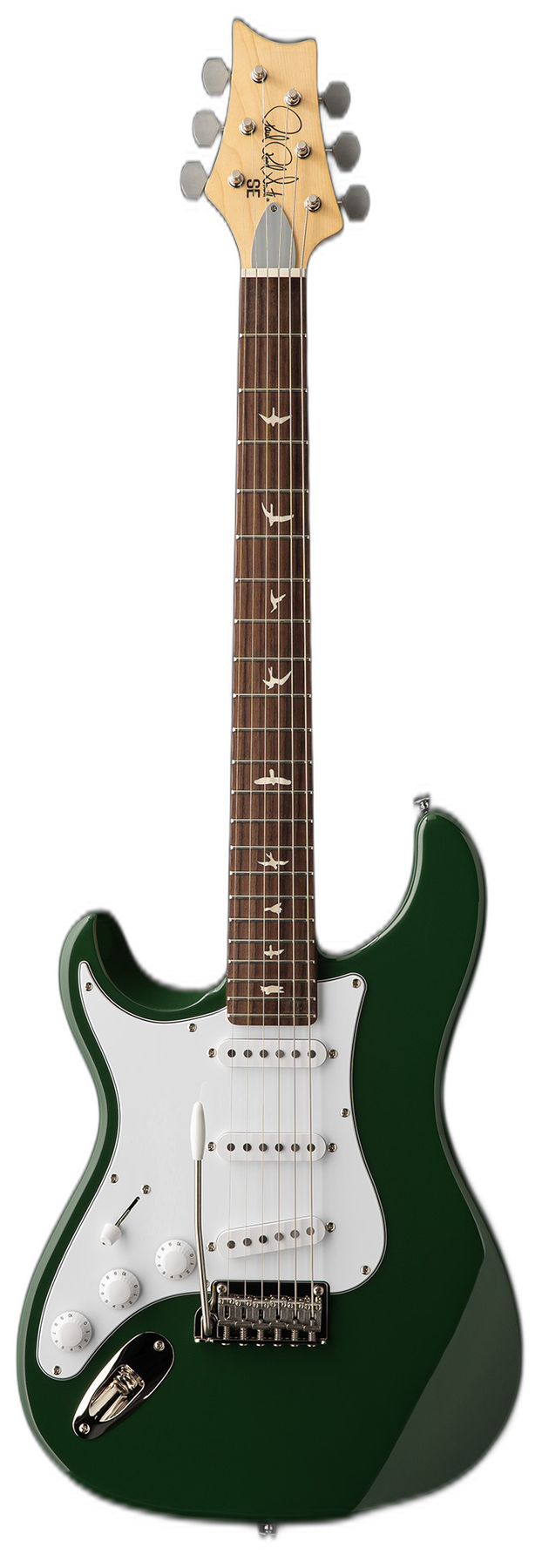 PRS SE Silver Sky "" left-handed electric guitar in Laurel Green, front view