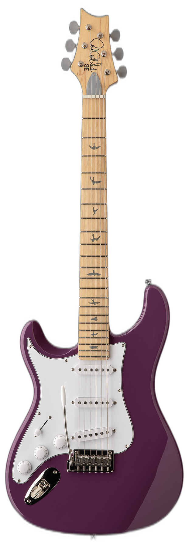 PRS SE Silver Sky Maple "" left-handed electric guitar in Summit Purple, front view
