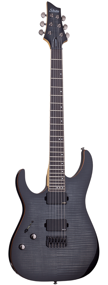 Schecter Banshee-6 Active left-handed electric guitar in Trans Black Burst (TBB)