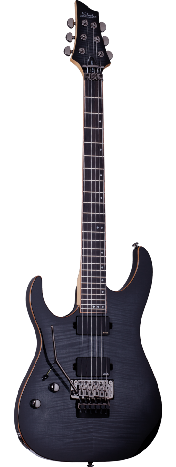 Schecter Banshee-6 FR Active left-handed electric guitar in Trans Black Burst (TBB)