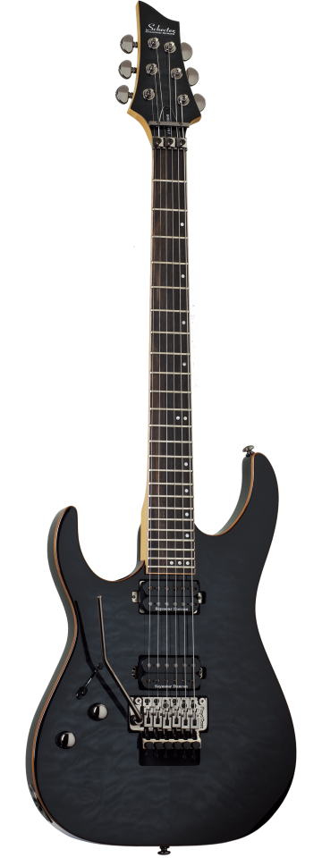 Schecter Banshee-6 FR Passive left-handed electric guitar in Trans Black Burst (TBB)
