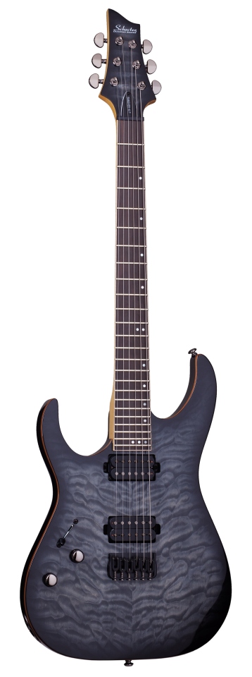 Schecter Banshee-6 Passive left-handed electric guitar in Trans Black Burst (TBB)