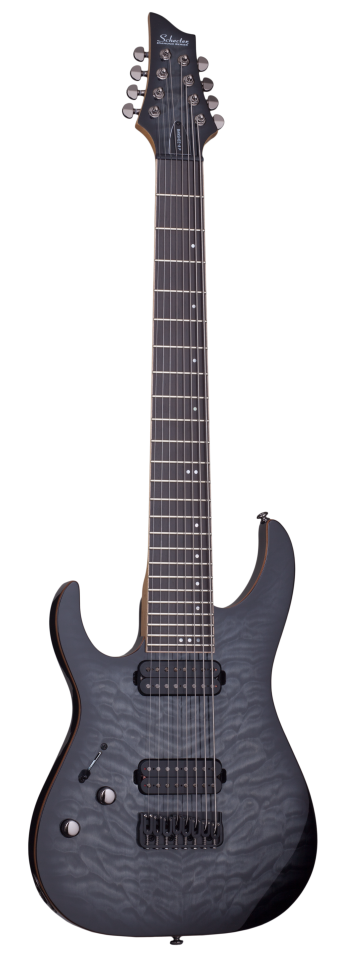 Schecter Banshee-8 Passive left-handed electric guitar in Trans Black Burst (TBB)