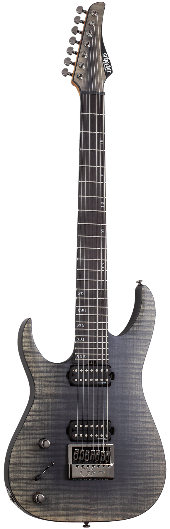 Schecter Banshee Mach-7 Evertune left-handed electric guitar in Fallout Burst