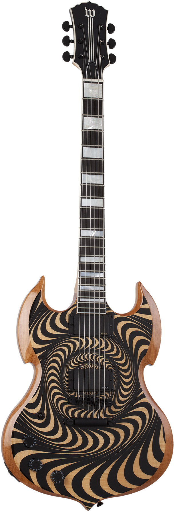 Schecter Barbarian Psychic Bullseye Rawtop left-handed electric guitar in Psychic Bullseye Rawtop