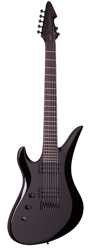 Schecter Blackjack A-7 left-handed electric guitar in Gloss Black (BLK)