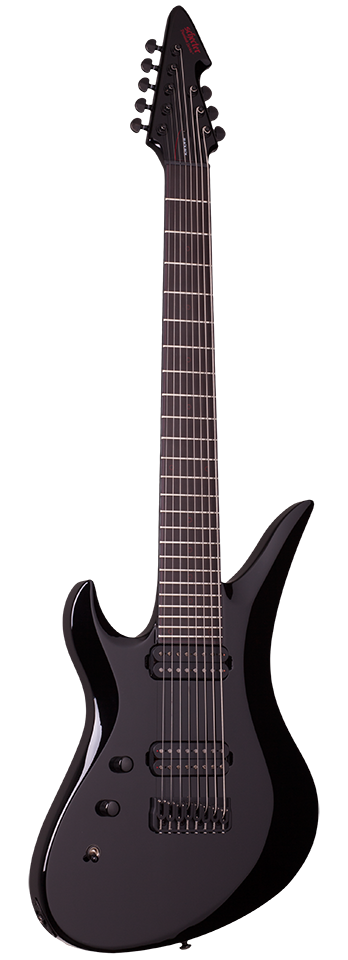 Schecter Blackjack A-8 left-handed electric guitar in Gloss Black (BLK)