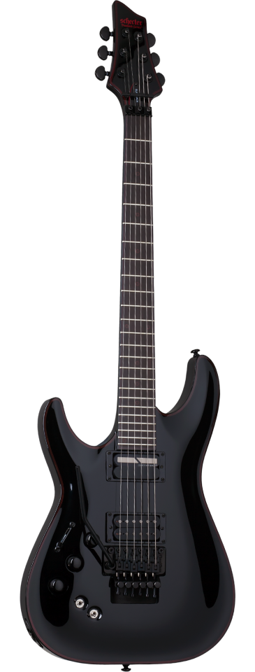 Schecter Blackjack C-1 FR S left-handed electric guitar in Gloss Black (BLK)