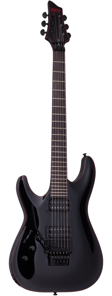 Schecter Blackjack C-1 FR left-handed electric guitar in Gloss Black (BLK)