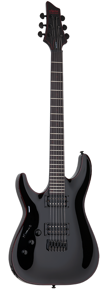 Schecter Blackjack C-1 left-handed electric guitar in Gloss Black (BLK)