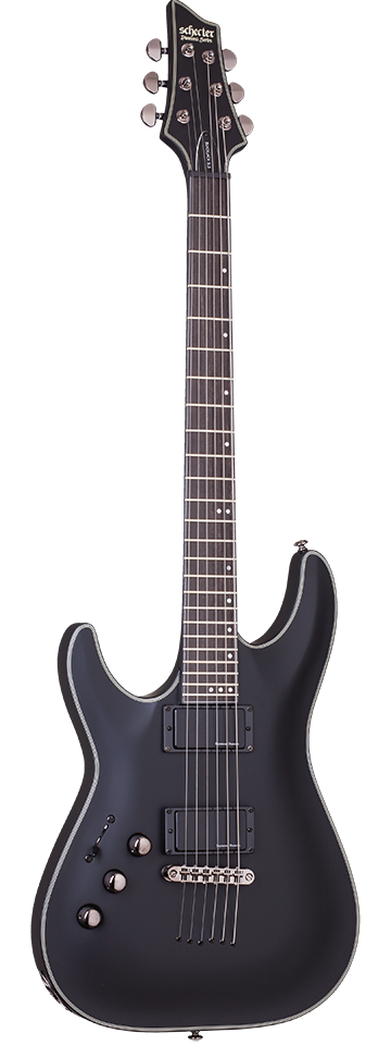Schecter Blackjack SLS C-1 EX A left-handed electric guitar in Satin Black (SBK)