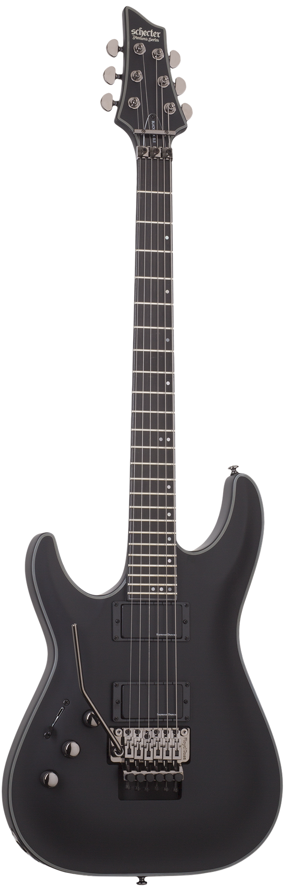 Schecter Blackjack SLS C-1 FR A left-handed electric guitar in Satin Black (SBK)